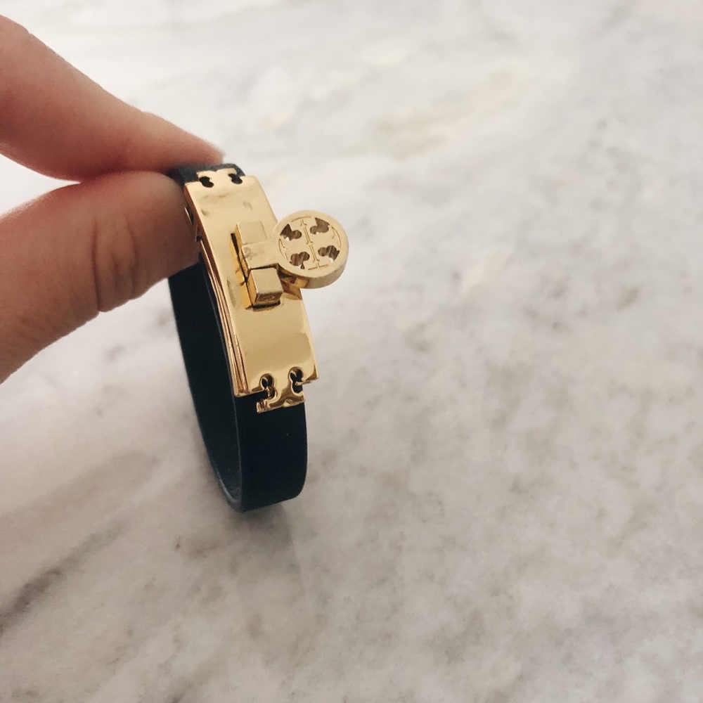 Black & Gold Skinny Band Clip Bracelet